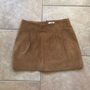 Suede Khaki Mini Skirt